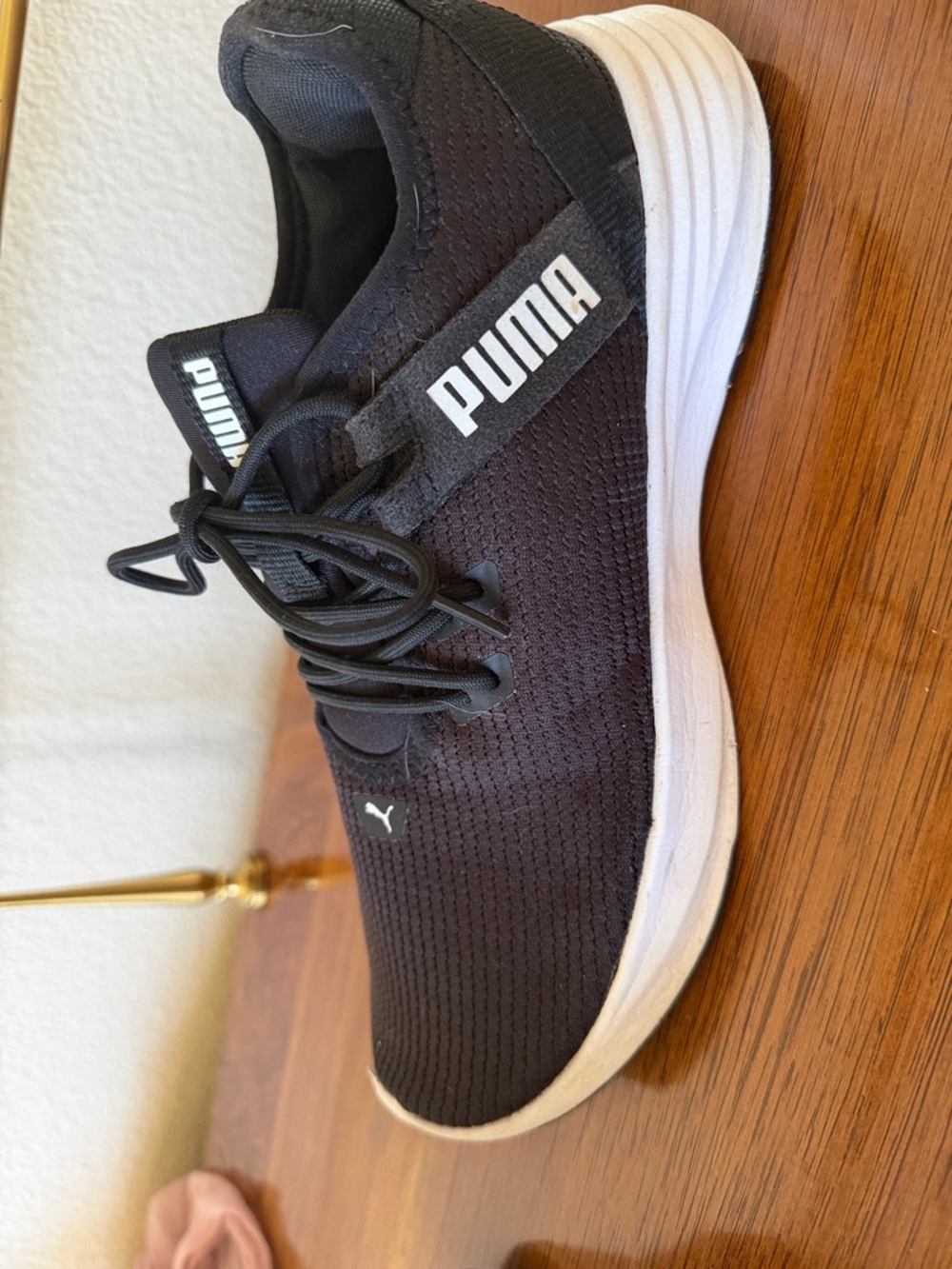 BACK TO SCHOOL SALE Puma Women’s Black Mesh Knit Lace-Up Sneakers Size 7.5 - Picture 3 of 10